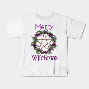 Merry Witchmas Pentacle Wreath Kids T-Shirt